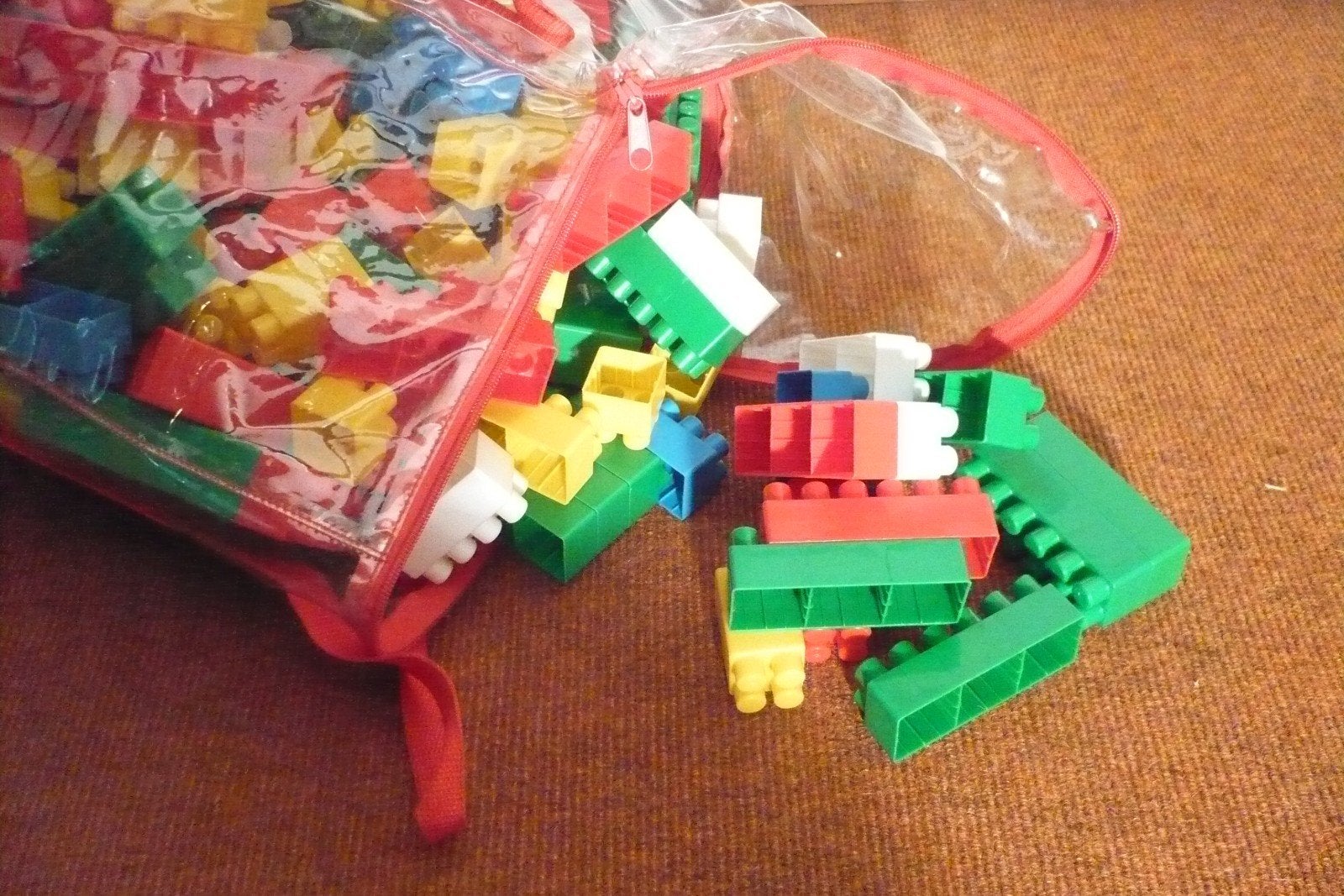 te koop   een volle  grote tas bouw blokken   zgan, Ophalen of Verzenden, Zo goed als nieuw