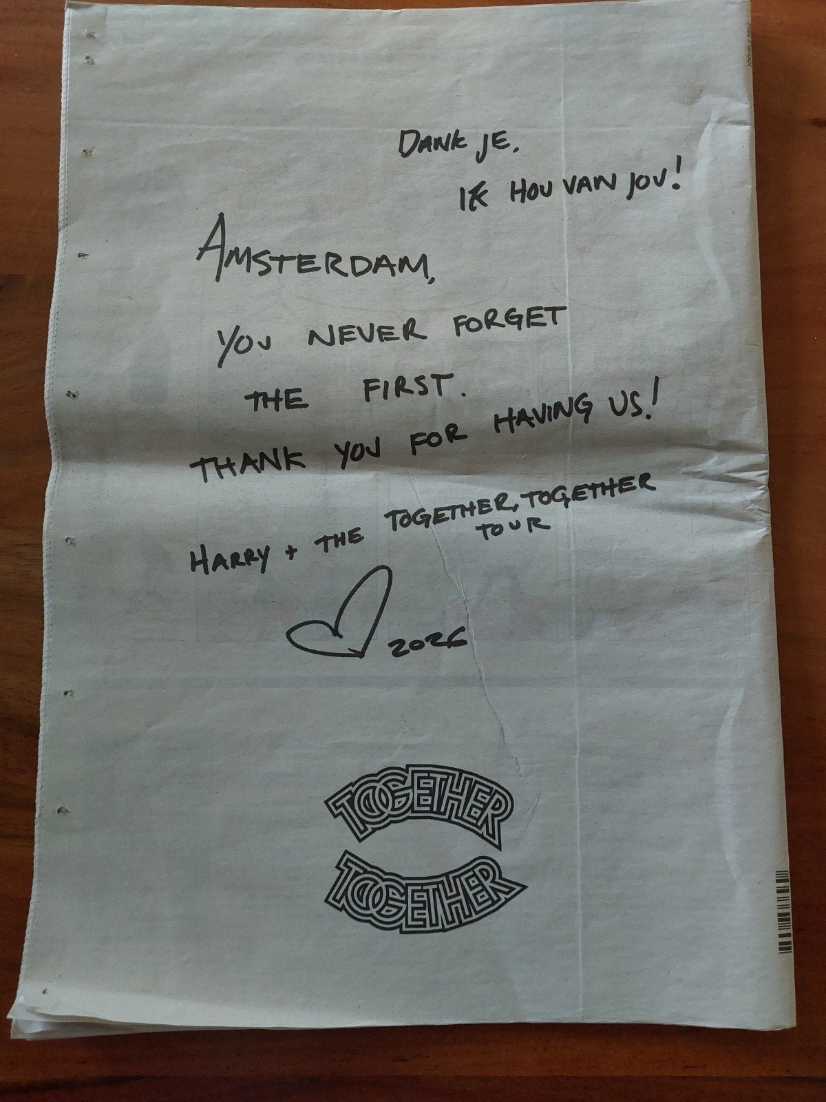 Harry Styles advertentie het Parool, Ophalen of Verzenden, Muziek, Film of Tv