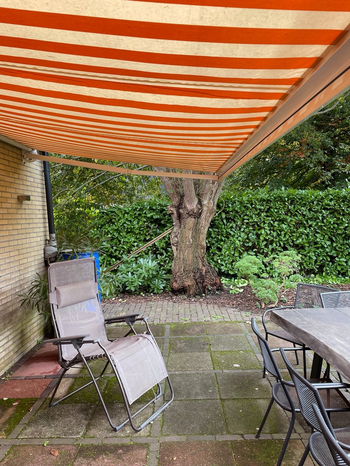 Zonnescherm, elektrisch, Tuin en Terras, Ophalen, Gebruikt, 450 cm of meer, Elektrisch