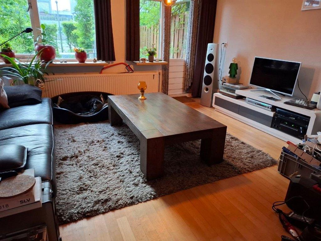 Salontafel Quint van Goossens – massief eiken, Huis en Inrichting, Tafels | Salontafels, Ophalen, 100 tot 150 cm, Eikenhout, 50 tot 100 cm