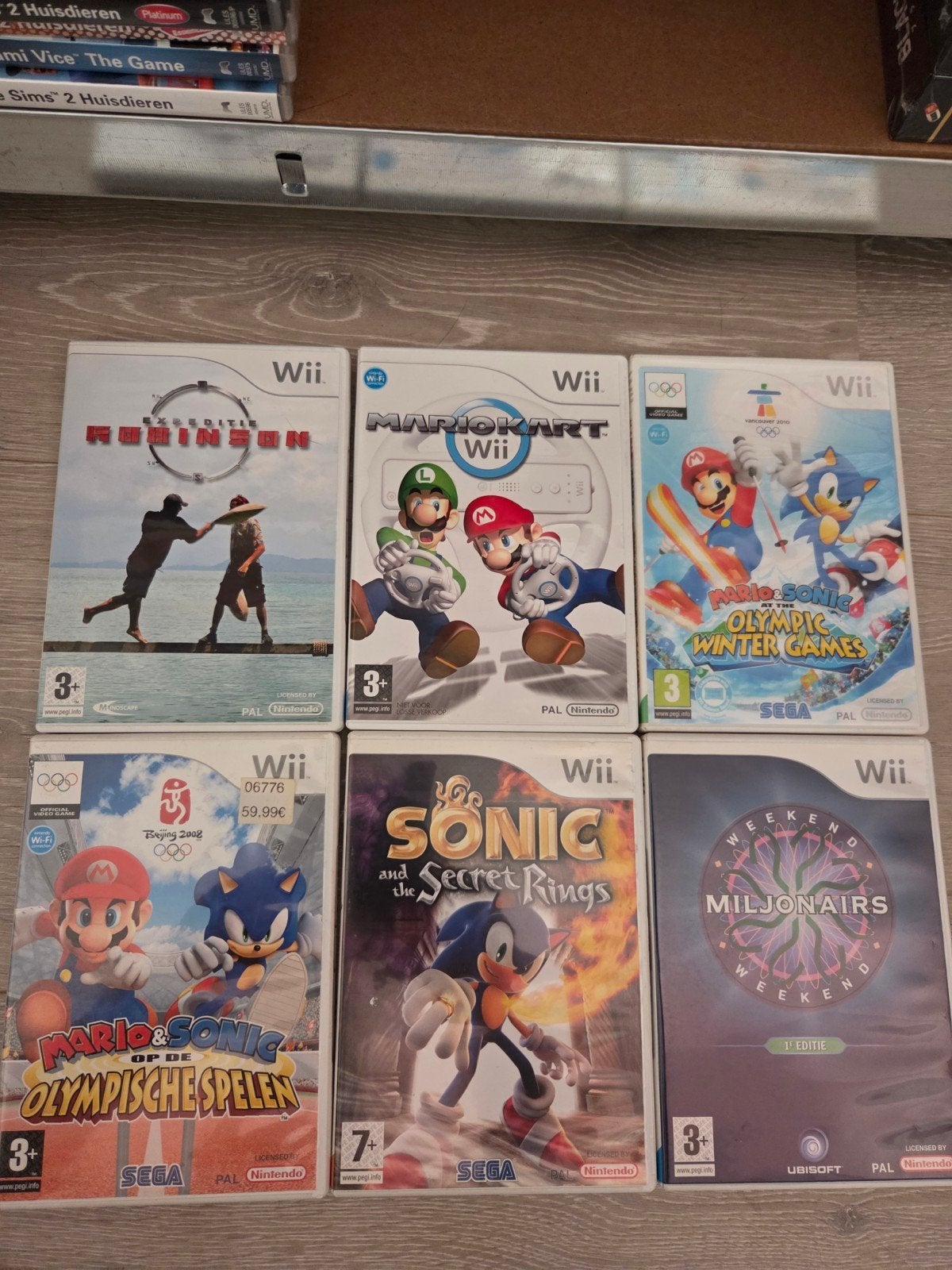 6x Nintendo Wii spellen oa Mario + Sonic, Gebruikt, Ophalen of Verzenden, Sport, 3 spelers of meer