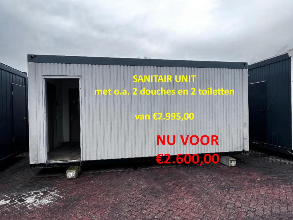 Sanitair unit - ca 6x3x2,8m NU VOOR €2600,00!, Ophalen of Verzenden