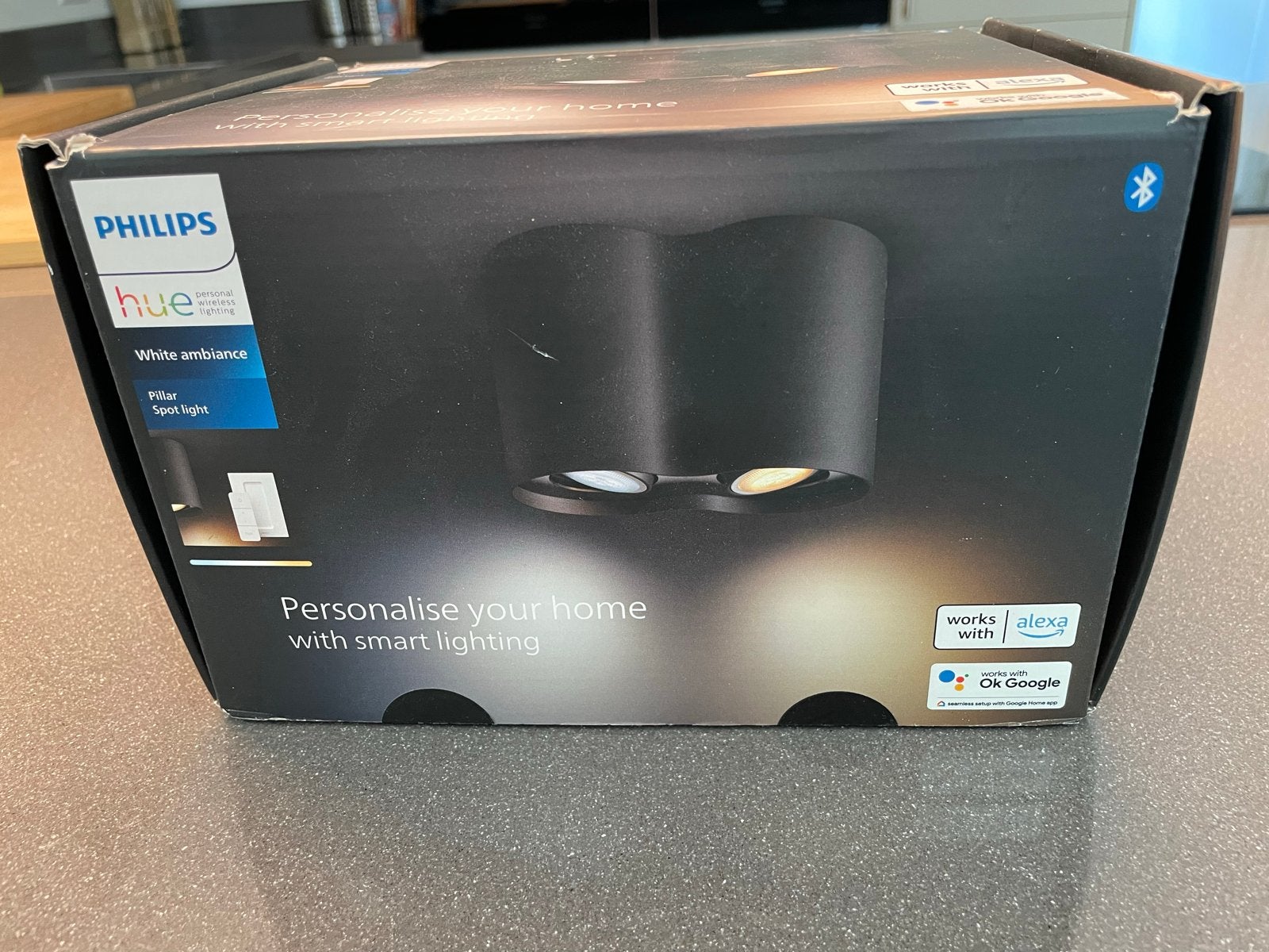Philips Hue Pillar Spot White Ambiance - Nieuw in geopende d, Metaal, Zwart, GU10, Nieuw