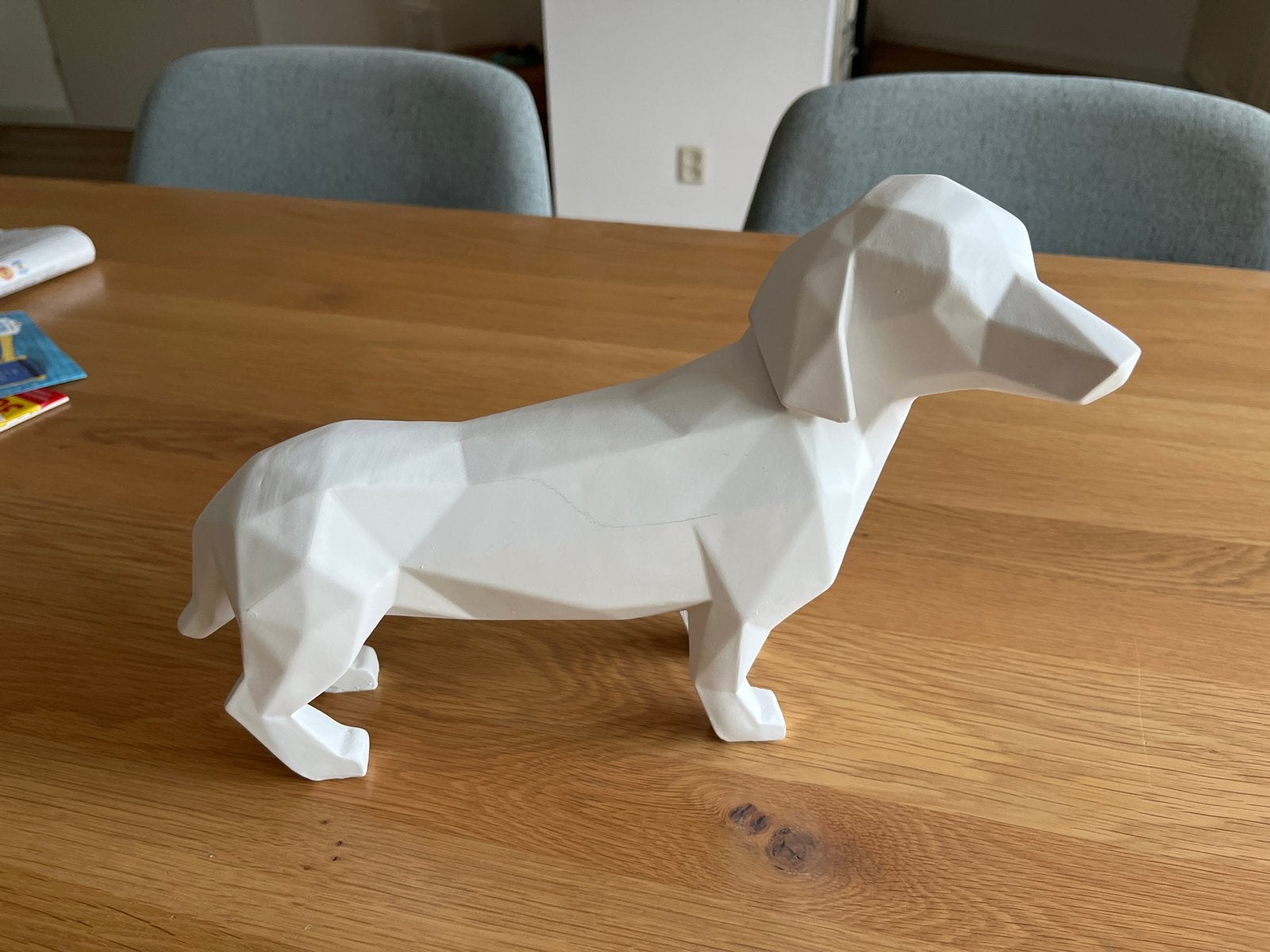 Kunstmodel hond, wit, 20 cm hoog, 27 cm lang, nieuw, Kunststof, Ophalen of Verzenden, Zoogdier, 20 - 50 cm