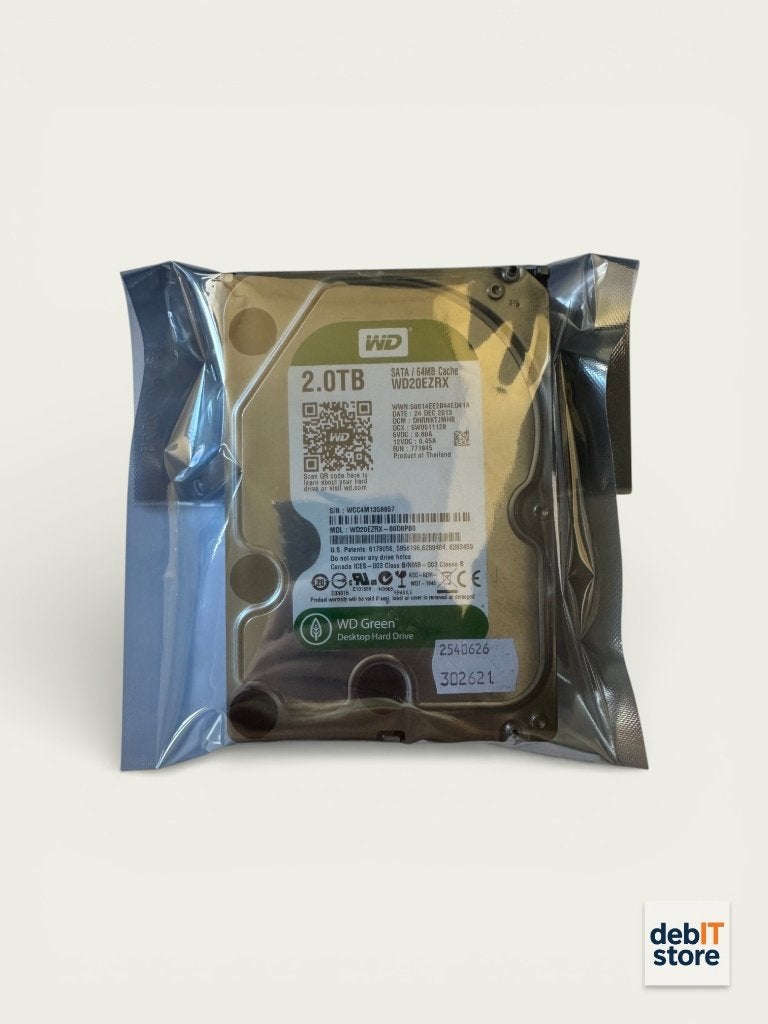 WD Green 2tb HDD - WD20EZRX, Wester Digital, Info@debitstore.nl, Zo goed als nieuw, Nvt