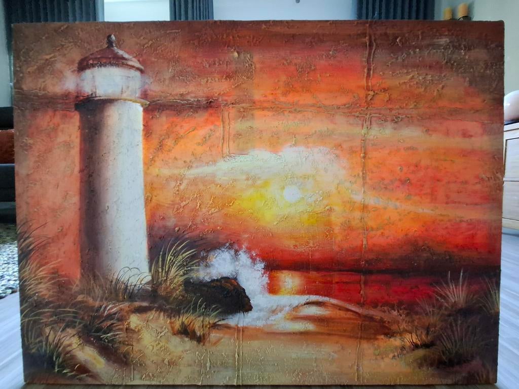 Schilderij vuurtoren in de duinen, Ophalen