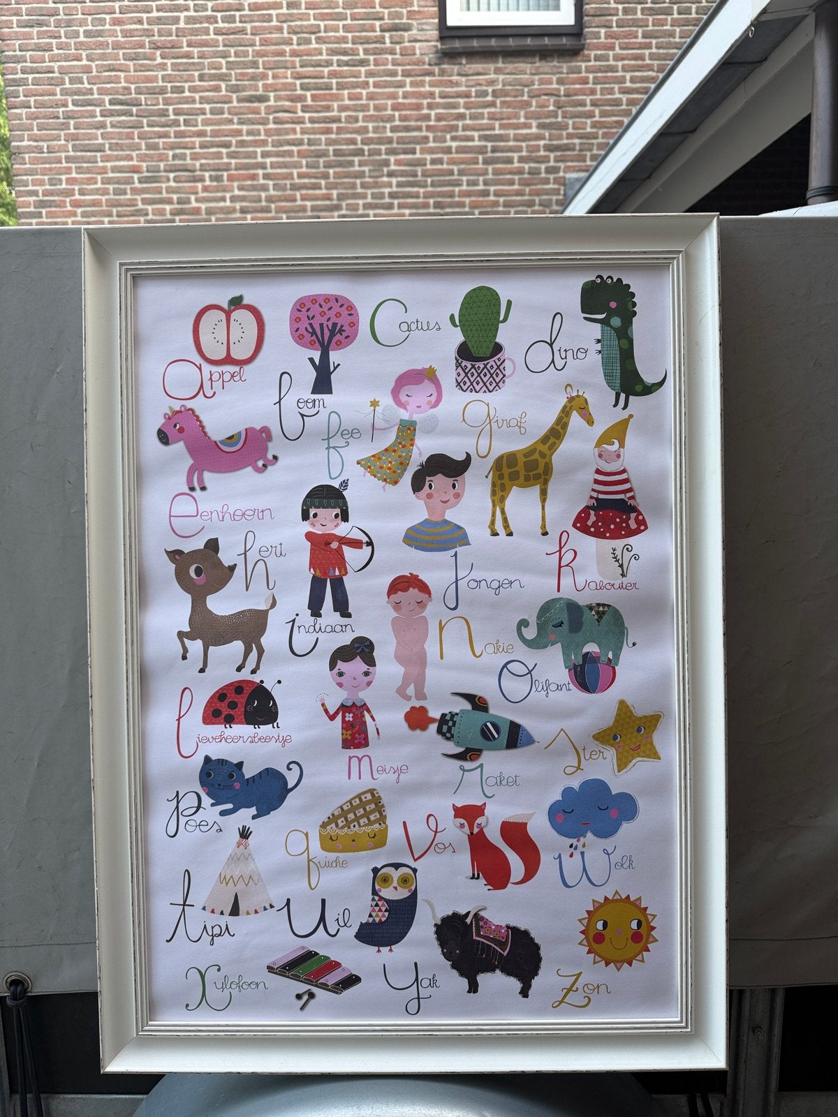 Alfabet poster voor kinderen - ingelijst, 50 – 75, Gebruikt, Ophalen of Verzenden, Foto of Poster