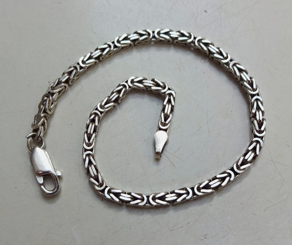 Zilveren armband: gevlochten schakel. 18 cm, Ophalen of Verzenden, Gebruikt, Zilver, Zilver
