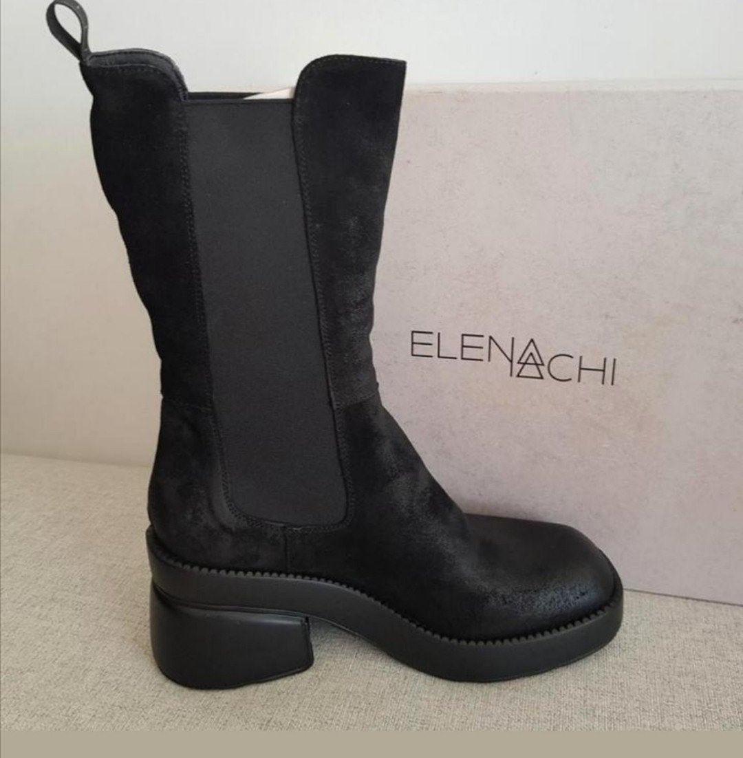 Nieuwe zwarte laarzen Elena Lachi 38 boots black halfhoog, Ophalen of Verzenden