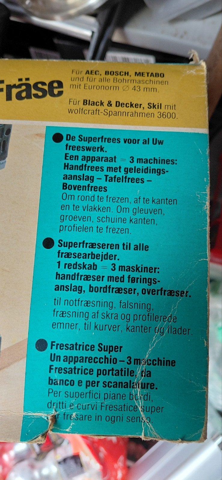 Wolfcraft Super-Fräse 3-in-1 machine (hand-, tafel-, boven, Gebruikt, Ophalen of Verzenden, Bovenfrees, Elektrisch