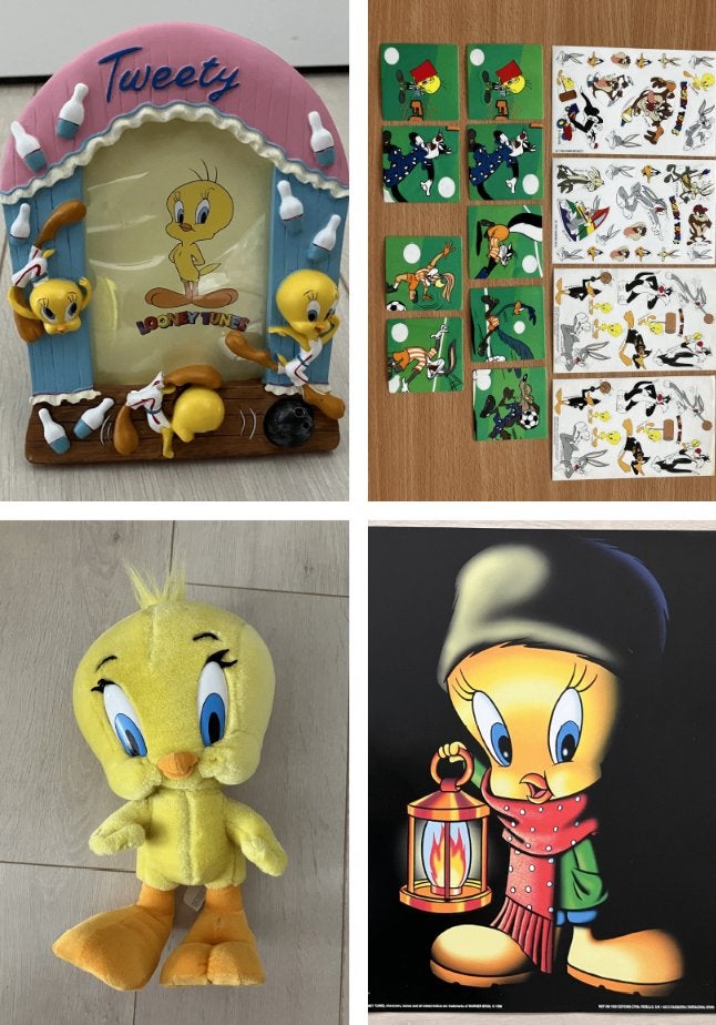 Tweety Looney Tunes Poster, Fotolijst, Knuffel en Stickers, Ophalen of Verzenden, Looney Tunes, Zo goed als nieuw, Beeldje of Figuurtje