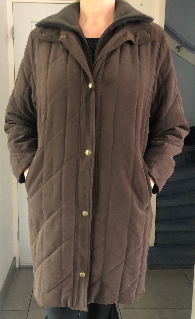 Gewatteerd JAS mt 46 CANDA warm! - ruglengte 96 cm, Kleding | Dames, Jassen | Winter, Bruin, Maat 46/48 (XL) of groter, Ophalen of Verzenden