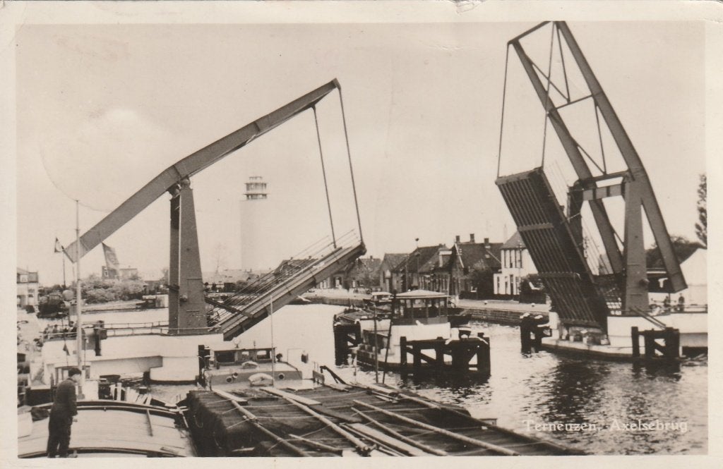 TERNEUZEN Axelse Brug en Watertoren 1959, Verzenden, 1940 tot 1960, Gelopen, Zeeland