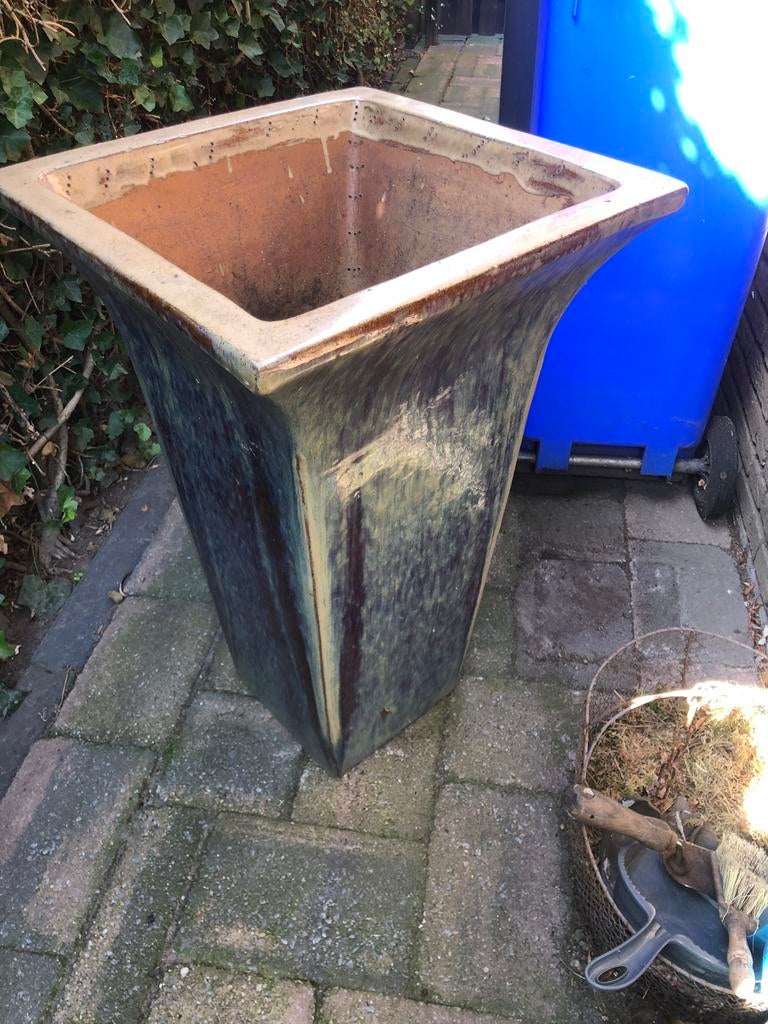 Mooie grote aardewerk plantenbak, Rond, Binnen, Ophalen of Verzenden, Zo goed als nieuw