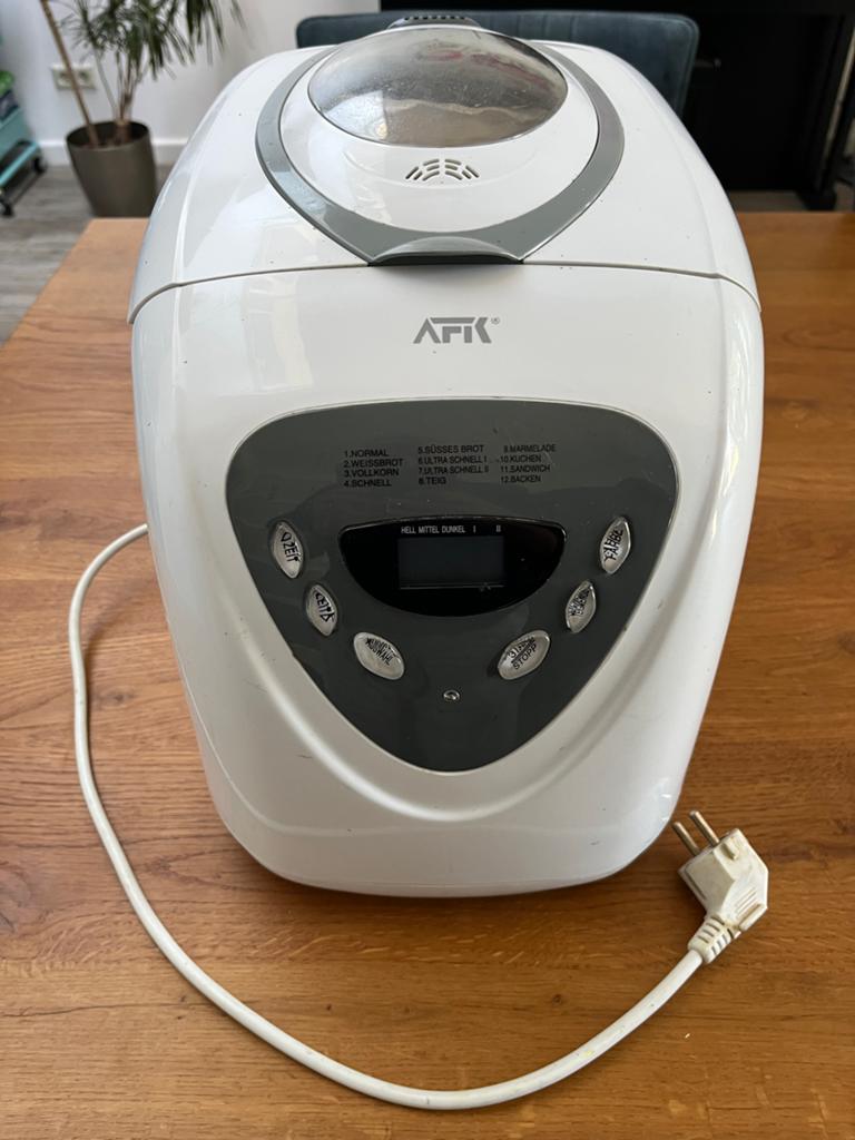 AFK Broodbakmachine BM-2 - Wit, met timer en kijkvenster, Witgoed en Apparatuur, Broodbakmachines, Met timer, Gebruikt, 800 tot 1200 gram deeg