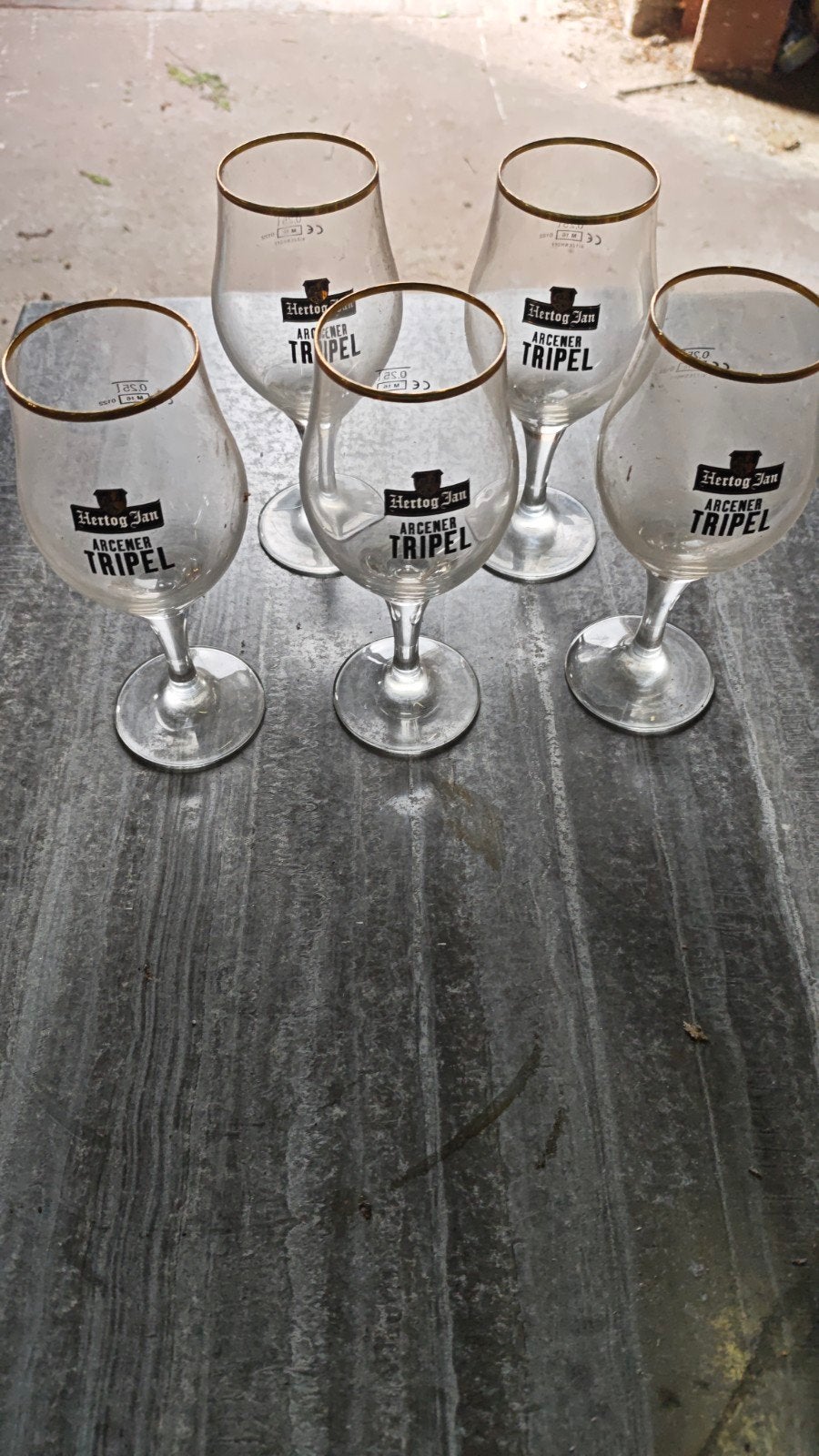 Set van 5 Hertog Jan Arcener Tripel bierglazen, Ophalen of Verzenden