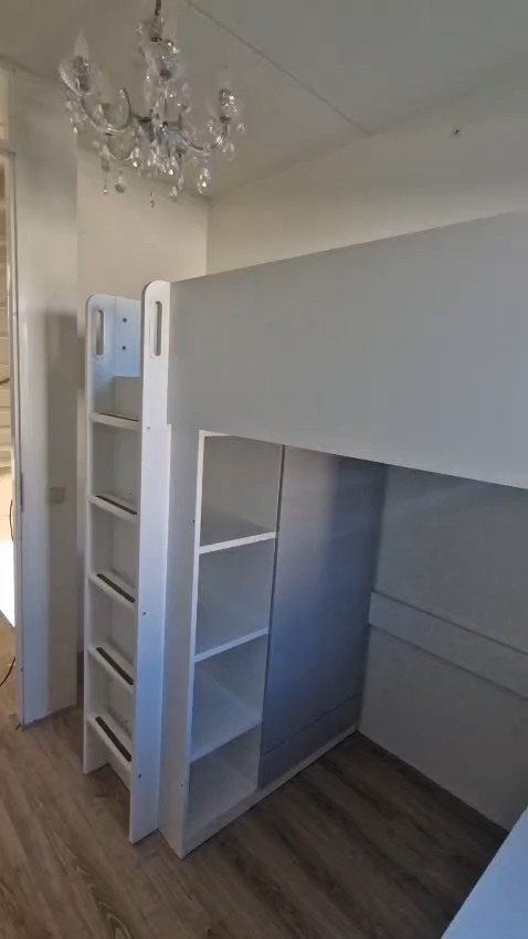 IKEA SMÅSTAD hoogslaper met bureau + kedingkast, Ophalen, Eenpersoons, Zo goed als nieuw, 90 cm