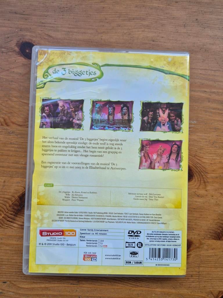 Studio 100 sprookjes de 3 biggetjes DVD K3, Cd's en Dvd's, Alle leeftijden, Ophalen of Verzenden, Gebruikt