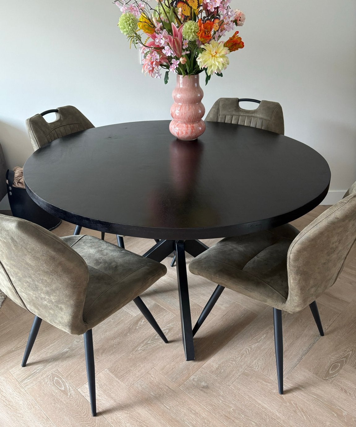Goossens ronde eettafel 130cm diameter, 80cm hoog, Ophalen, Gebruikt, Rond, 100 tot 150 cm