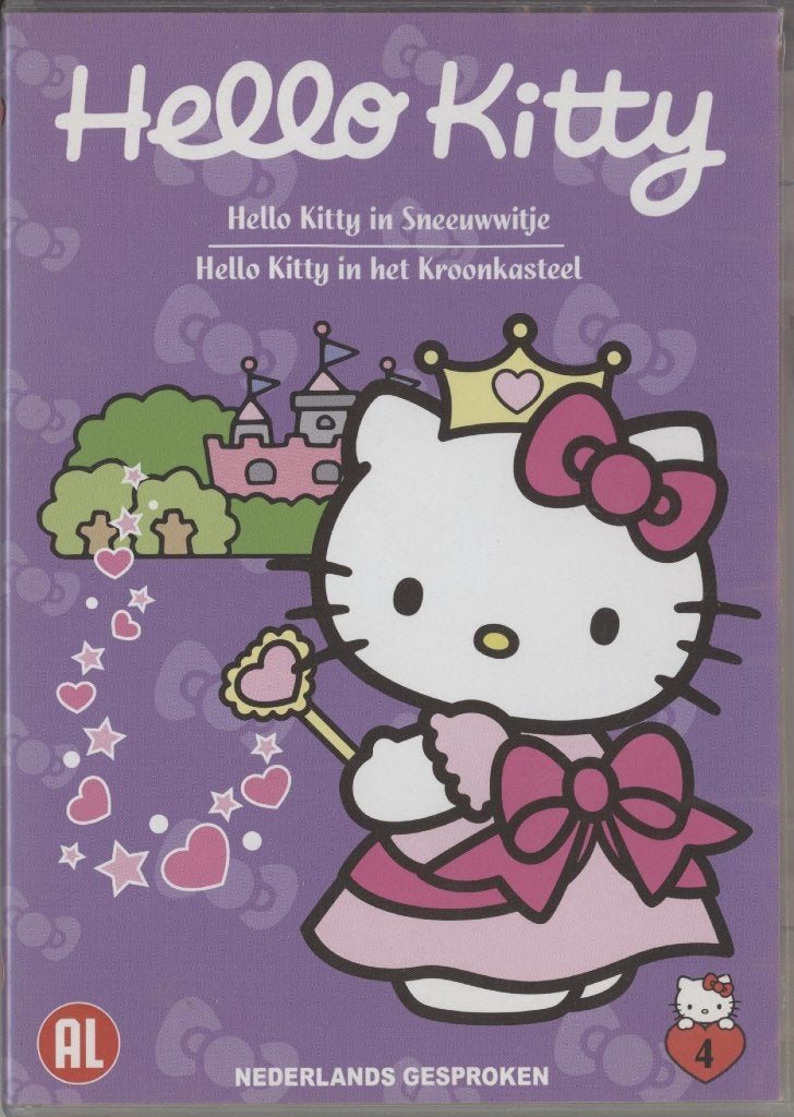 02) Hello Kitty in Sneeuwwitje en In het Kroonkasteel, Gebruikt, Tekenfilm, Ophalen of Verzenden, Alle leeftijden