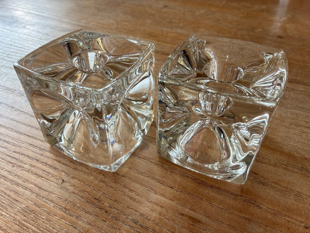 2x Vintage Sklo Union kandelaars 13216, Antiek en Kunst, Ophalen of Verzenden