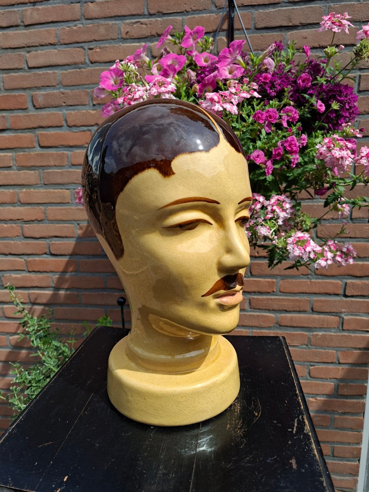 Vintage design keramiek display mannenhoofd Schreurich, Ophalen of Verzenden