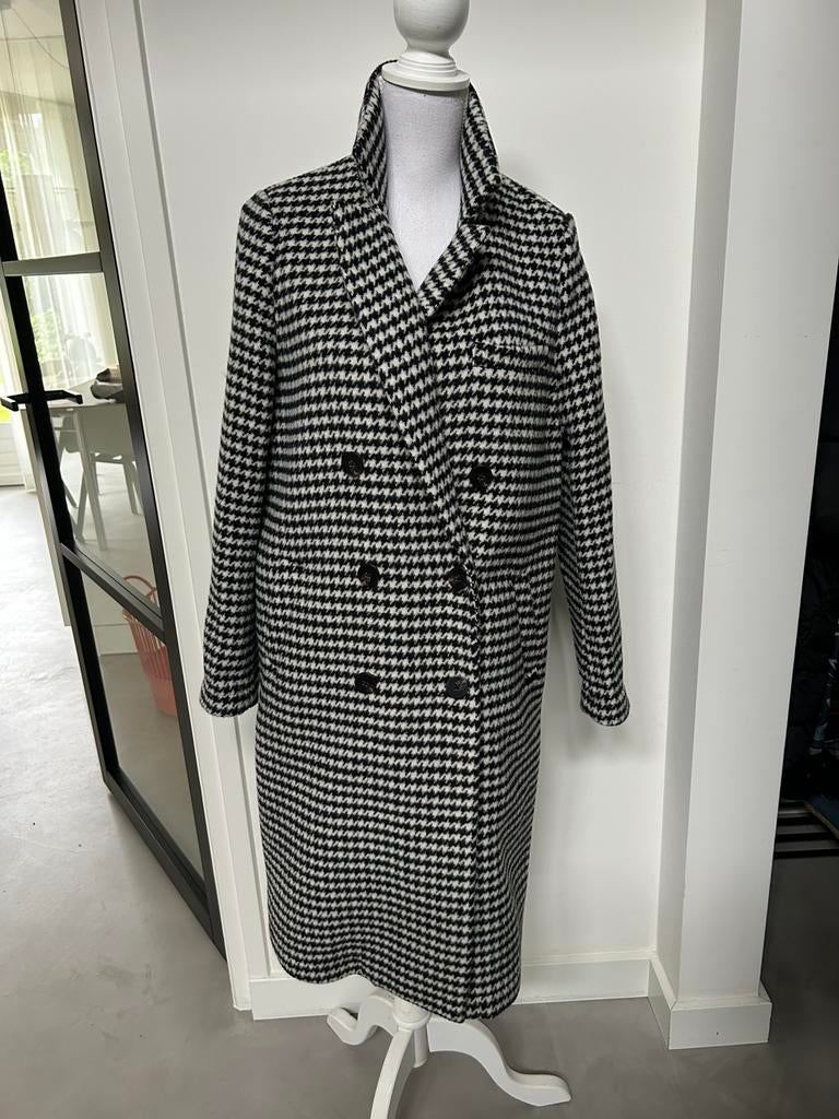 Scotch & Soda tussen jas mantel Pied de Poule M., Ophalen of Verzenden, Nieuw, Maat 38/40 (M), Zwart