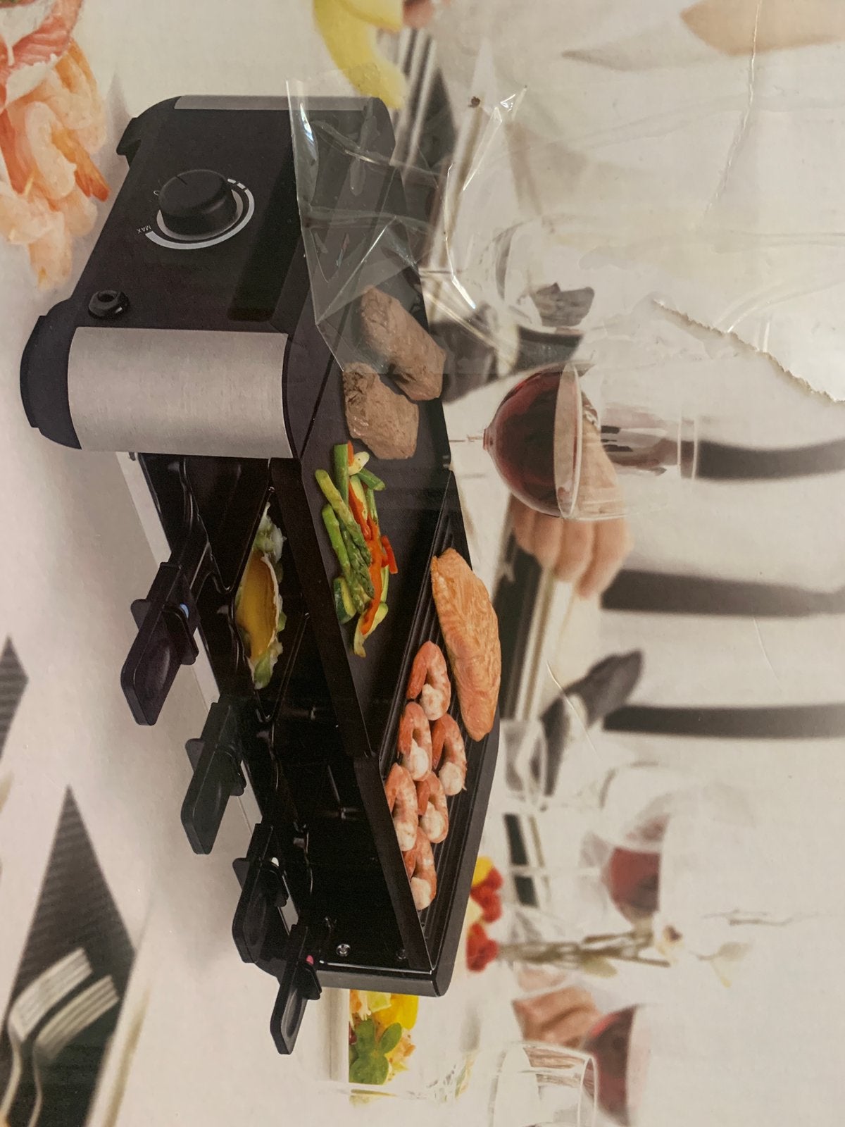 Raclette Teppanyaki - Tafelgrill - 8 Personen, Witgoed en Apparatuur, Gourmetstellen, Ophalen of Verzenden, Zo goed als nieuw