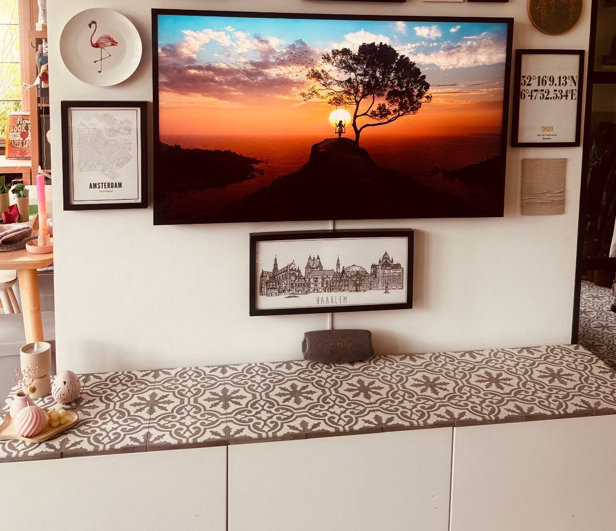 TV meubel/kast Besta IKEA, Ophalen, Gebruikt, 150 tot 200 cm, Minder dan 100 cm