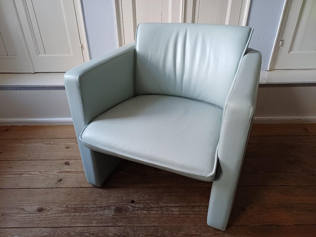 Leolux Fiabo fauteuil en 2,5 zits bank in zacht leer, Ophalen, Zo goed als nieuw, 75 tot 100 cm, Leer