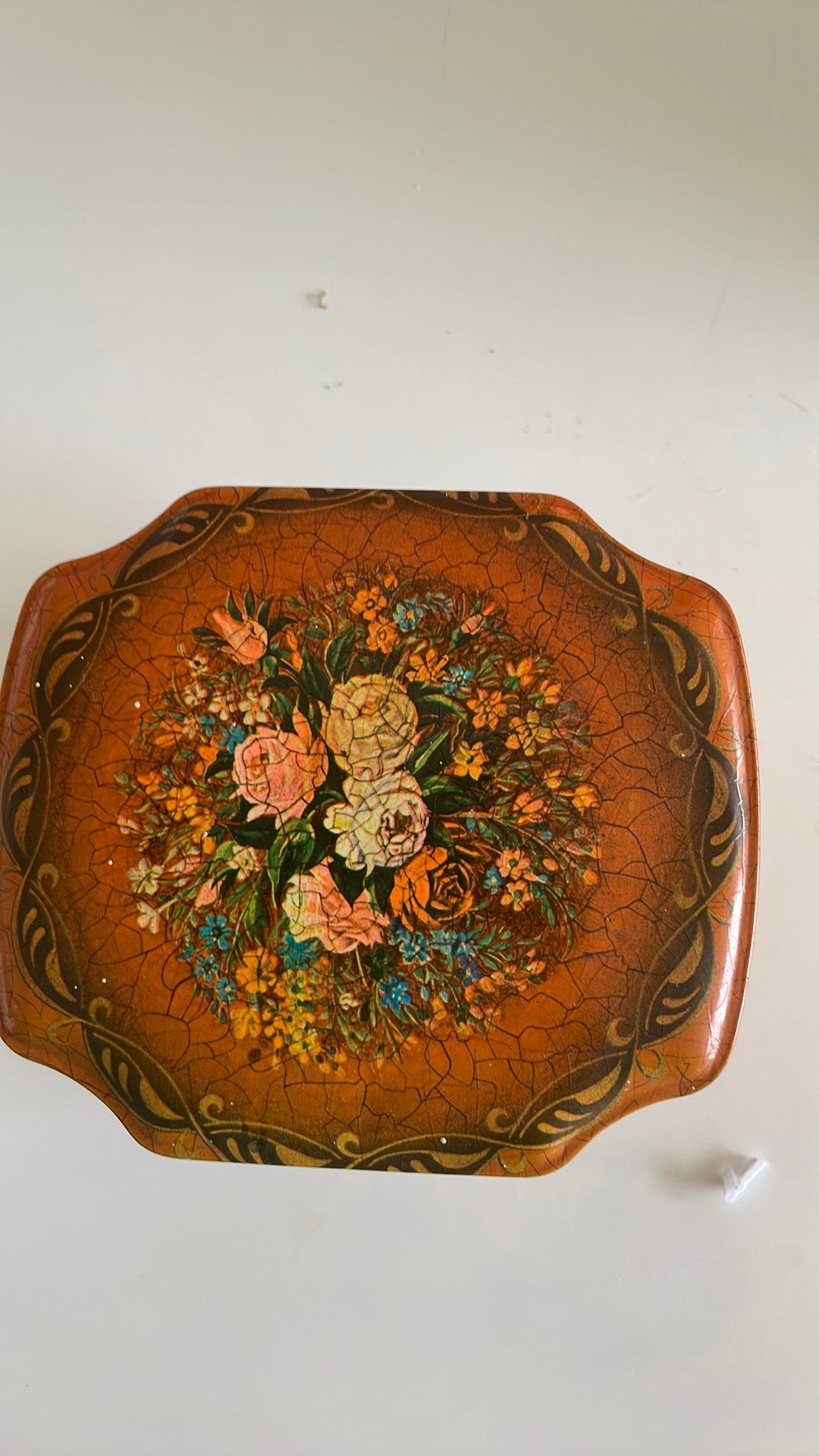 Brocante blik bloemen, Ophalen of Verzenden, Zo goed als nieuw, Overige vormen, Metaal