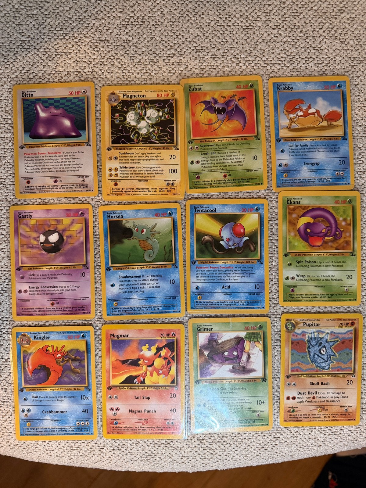 Vintage Pokemon kaarten First edition, Hobby en Vrije tijd, Verzamelkaartspellen | Pokémon, Ophalen of Verzenden, Zo goed als nieuw