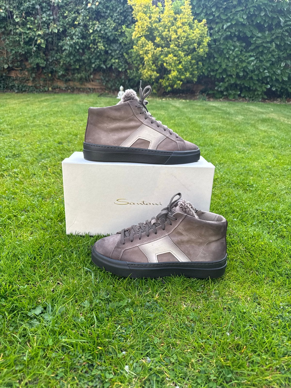 Santoni Hoge Sneakers UK7/EU41 - Nieuwstaat, Ophalen of Verzenden, Nieuw, Bruin, Sneakers of Gympen