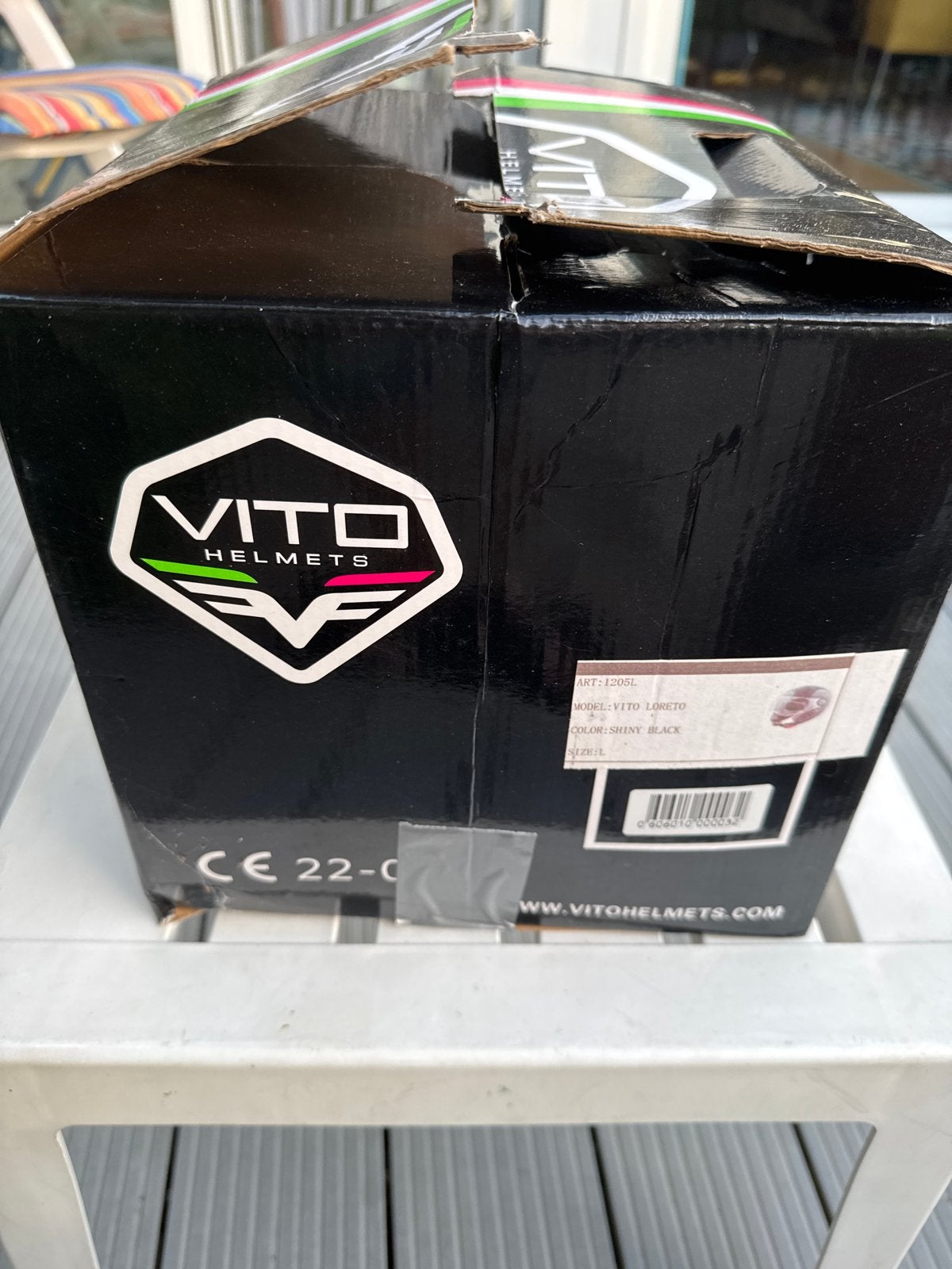 Vito Loreto Jethelm - Glanzend Zwart - Maat L, Motoren, Kleding | Motorhelmen, Heren, Jethelm, L, Overige merken, Tweedehands