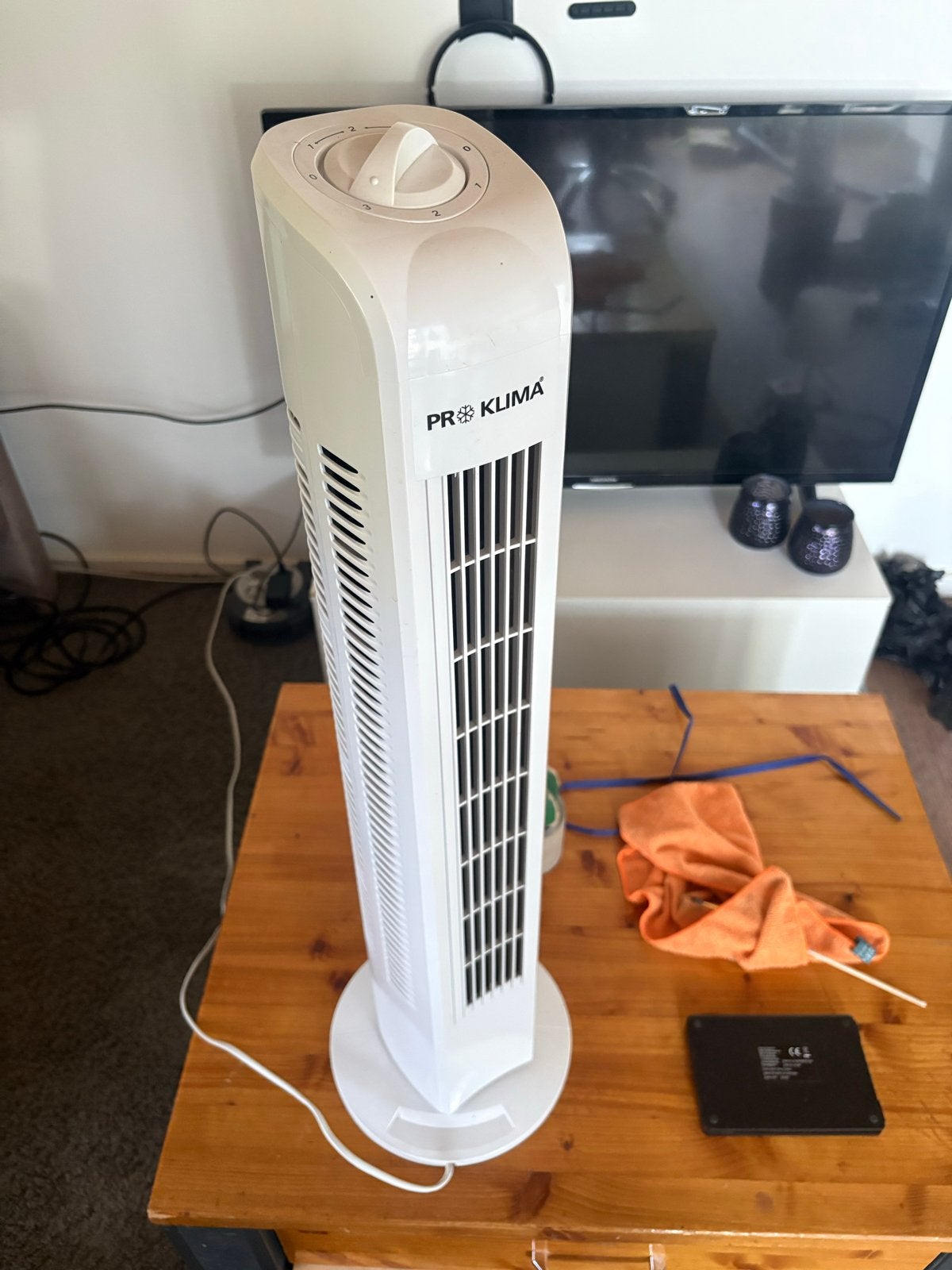 Witte Pro Klima torenventilator - Zo goed als nieuw, Witgoed en Apparatuur, Ophalen, Zo goed als nieuw, Torenventilator