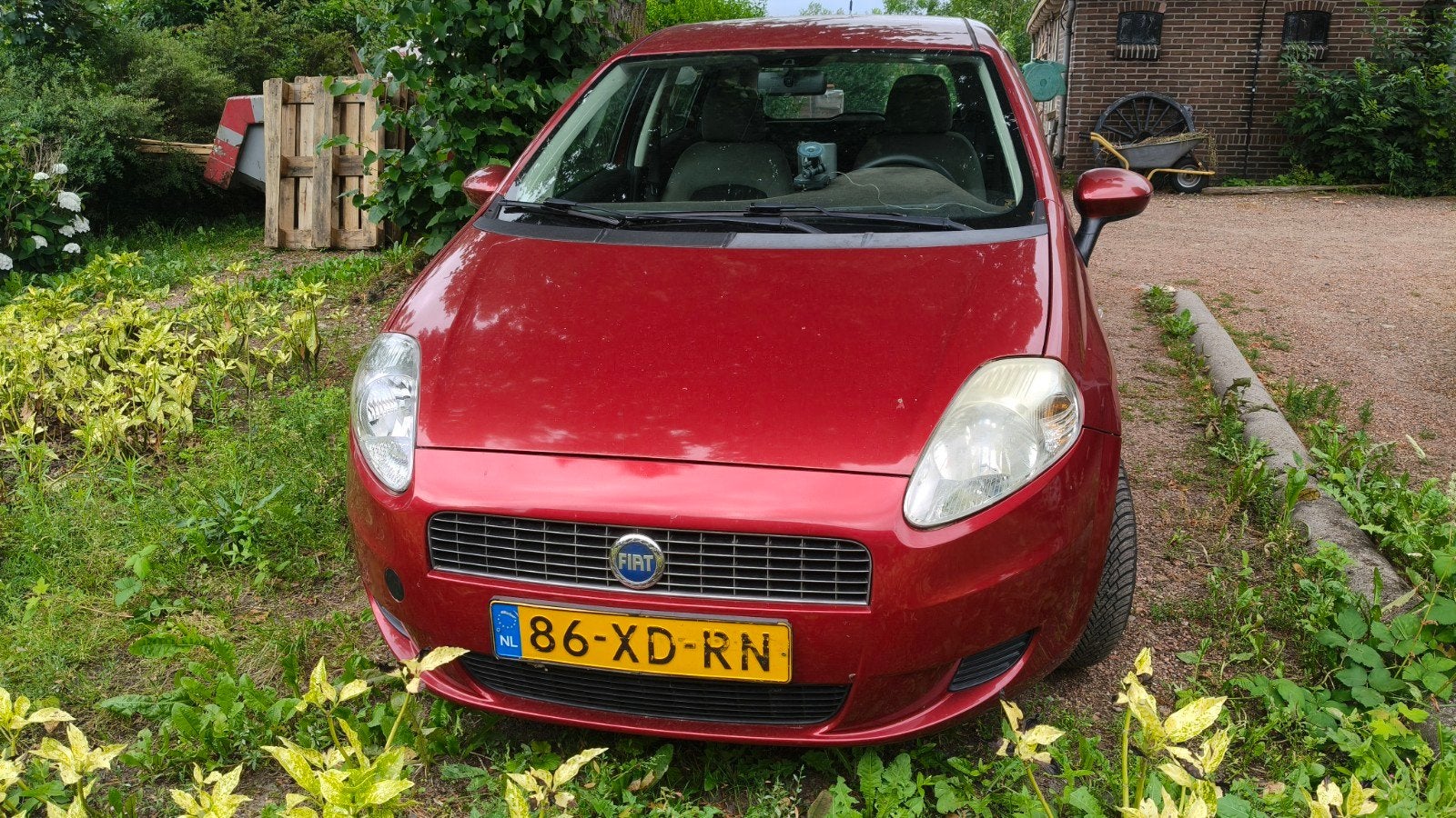 Fiat Grande Punto 1.4 5DR  AUT  Dual Logic 2007 Rood terkhaa, Stof, 40 €/maand, 4 cilinders, 400 kg