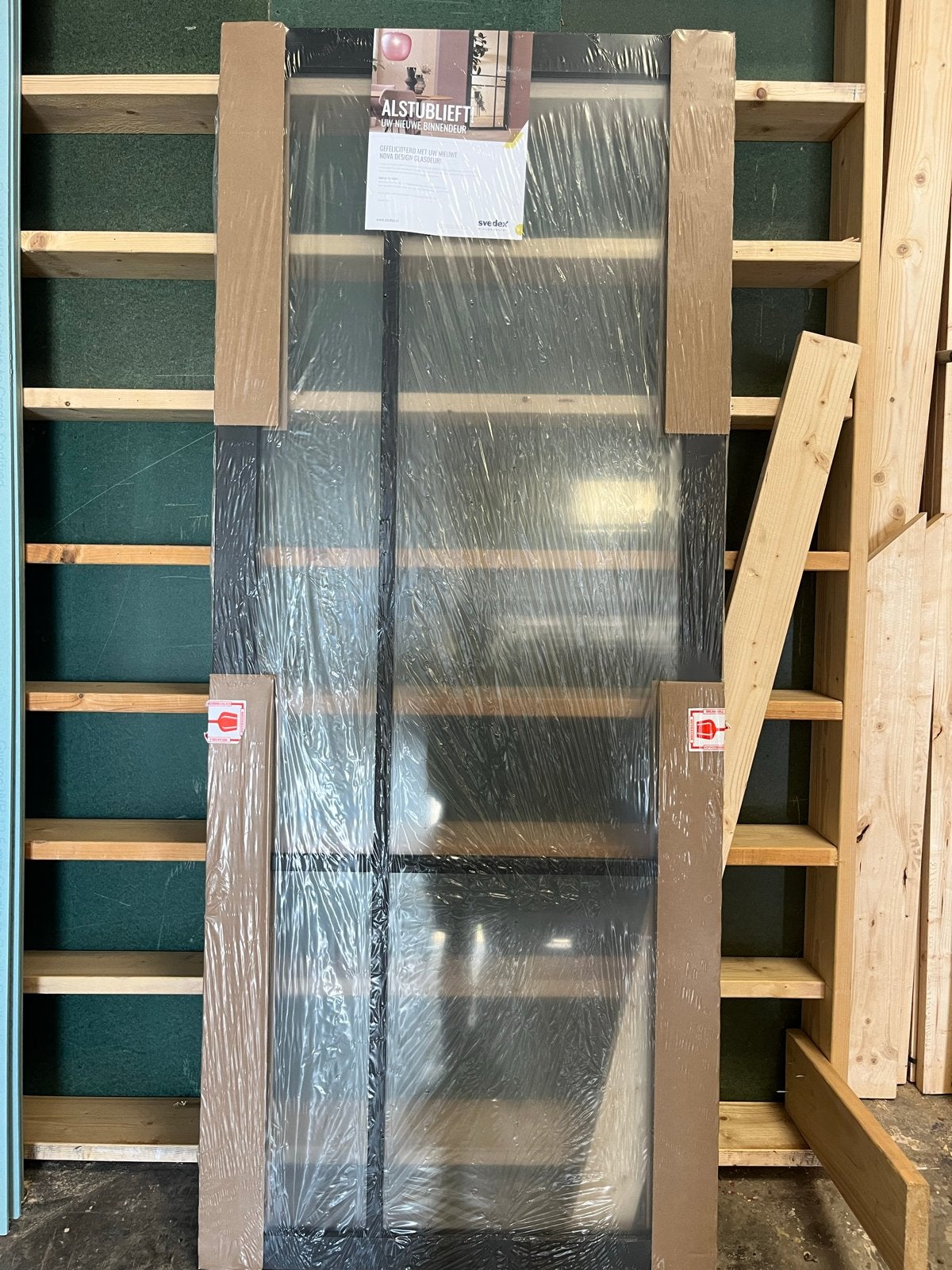 Nieuwe zwarte binnendeur met glas - Swedex Deurenexpress, Ophalen, 80 tot 100 cm, 215 cm of meer, Binnendeur