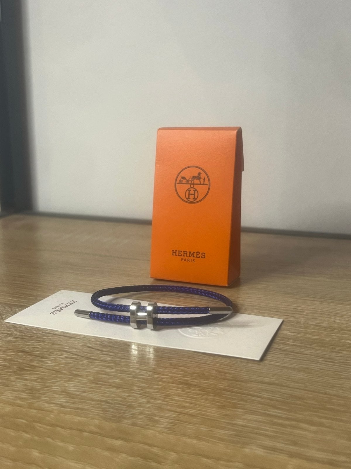 Hermès Kelly Double Tour Armband - navy/Zilver, Sieraden, Tassen en Uiterlijk, Ophalen of Verzenden, Zo goed als nieuw, Paars