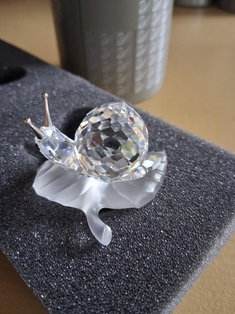 Swarovski slak op blad, Verzamelen, Swarovski, Ophalen of Verzenden