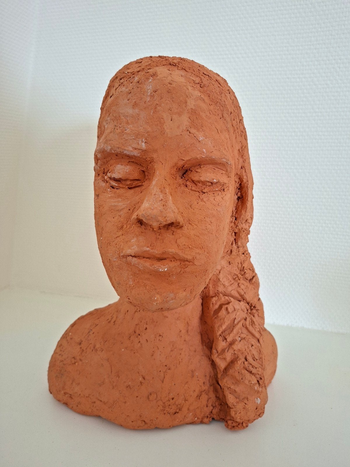 Terracotta buste borstbeeld vrouw, Ophalen of Verzenden, Zo goed als nieuw