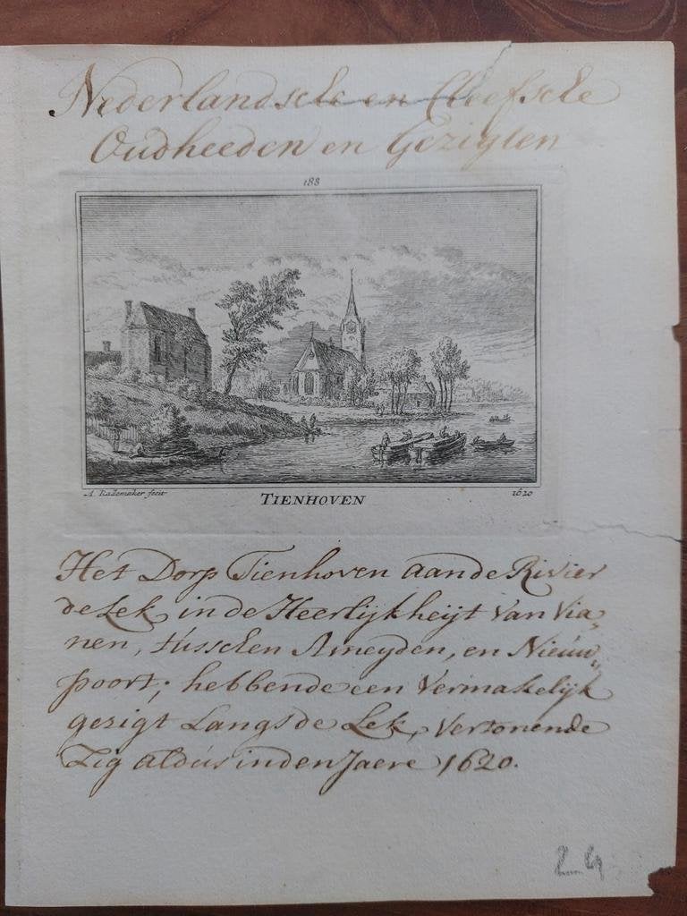 188 / Tienhoven Gravure van A. Rademaker, Ophalen of Verzenden