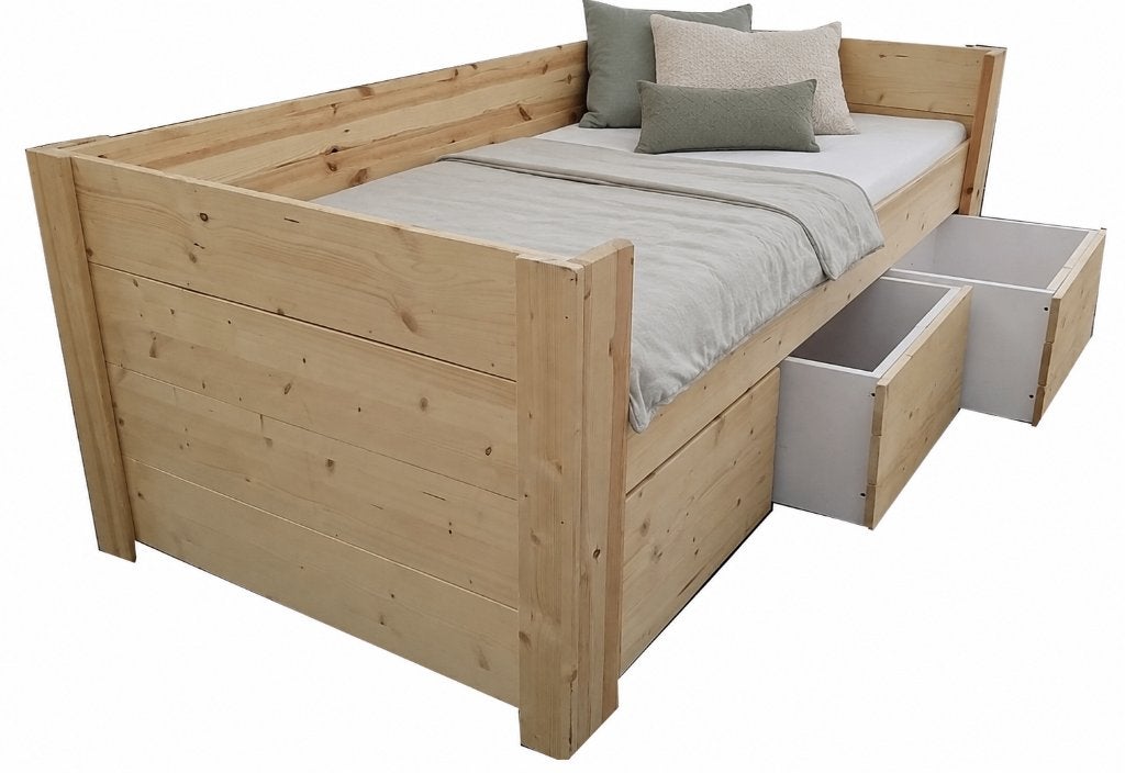 NIEUW Bed met royale laden, 100% hout, in ELKE gewenste maat, Kinderen en Baby's, Nieuw, 70 tot 85 cm, Ophalen of Verzenden, Lattenbodem