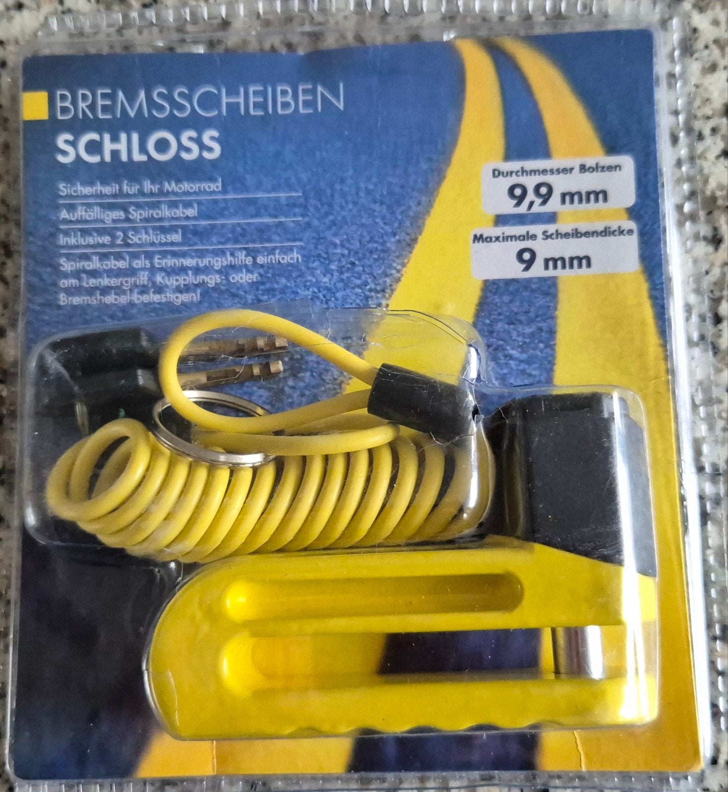 Schijfremslot 9mm nieuw, Ophalen of Verzenden, Nieuw