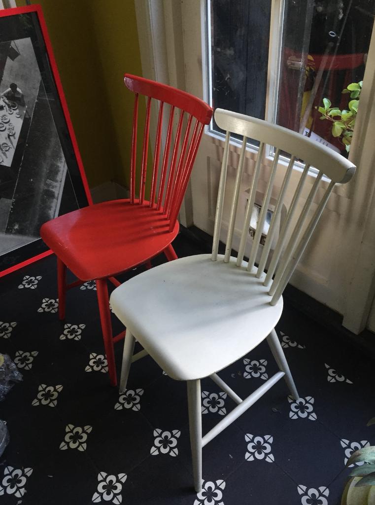 2 Eetkamerstoelen, vintage, retro design, jaren 60, Ophalen