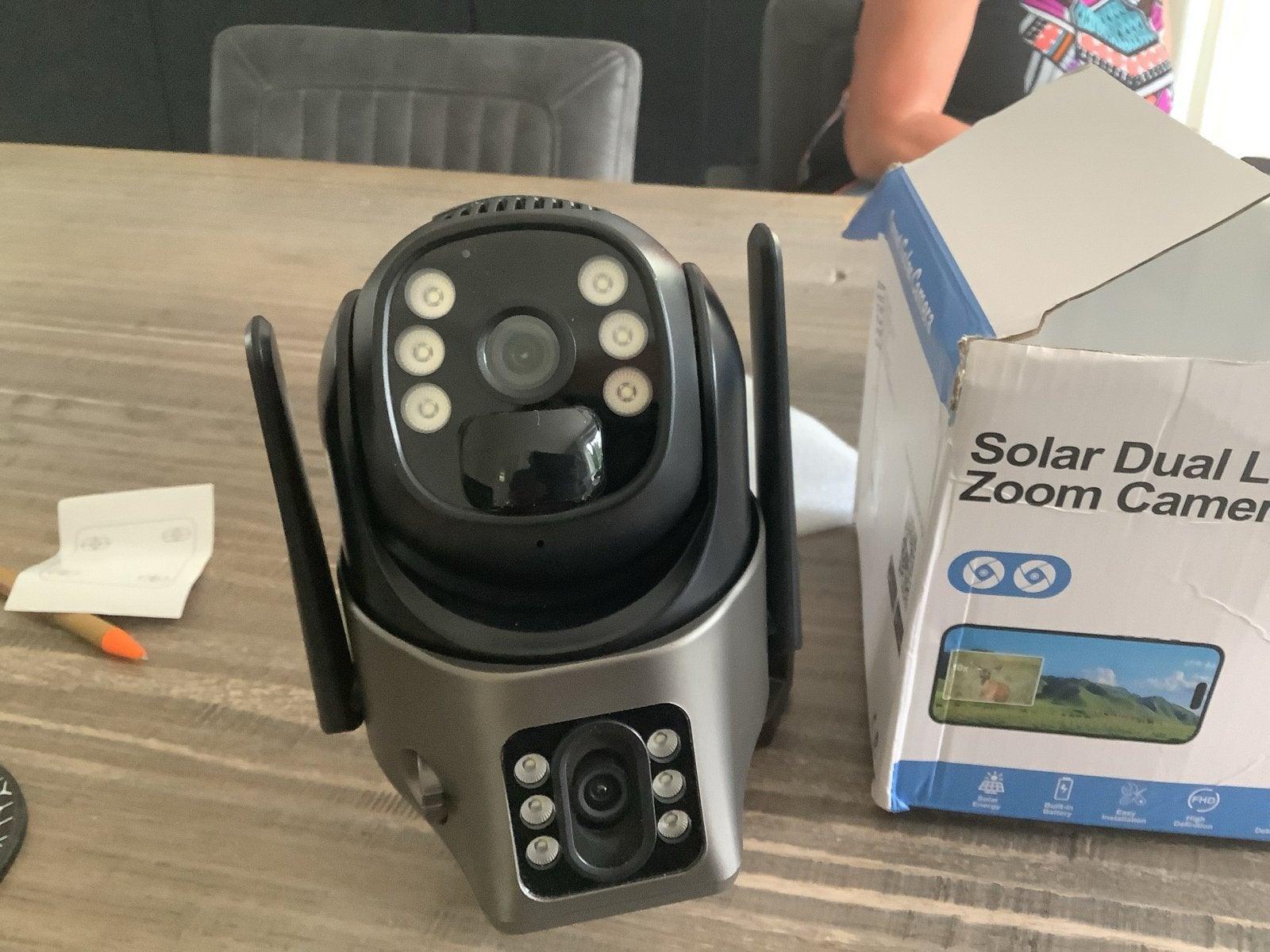 Solar Dual Lens Zoom Camera - Smart Beveiligingscamera, Ophalen of Verzenden, Nieuw, Buitencamera