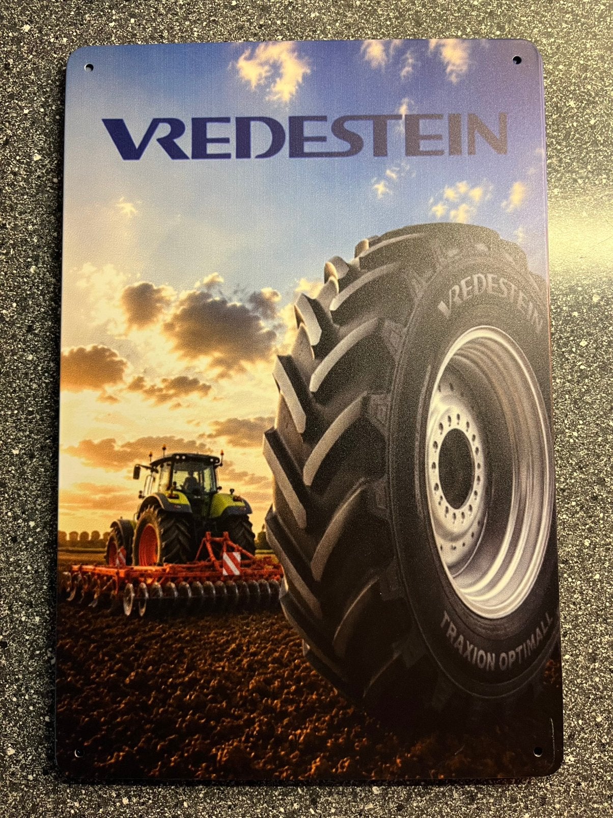 Vredestein Tractor reclame plaat ,, Reclamebord 20 x 30 cm, Ophalen of Verzenden, Zo goed als nieuw, Reclamebord
