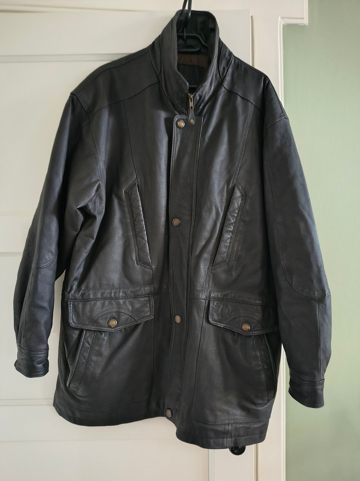 echt lederen herenjas, Ophalen, Maat 56/58 (XL), Bruin, Leder fabriek Genemuiden