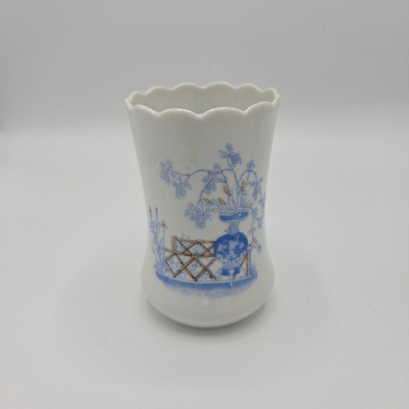 Antieke porseleinen vaas met blauw decor, Antiek en Kunst, Ophalen of Verzenden