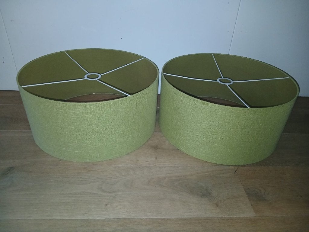 groene lampenkappen voor eettafel, Huis en Inrichting, Lampen | Lampenkappen, Hanglamp, Natuurlijk materiaal, Rond, Zo goed als nieuw
