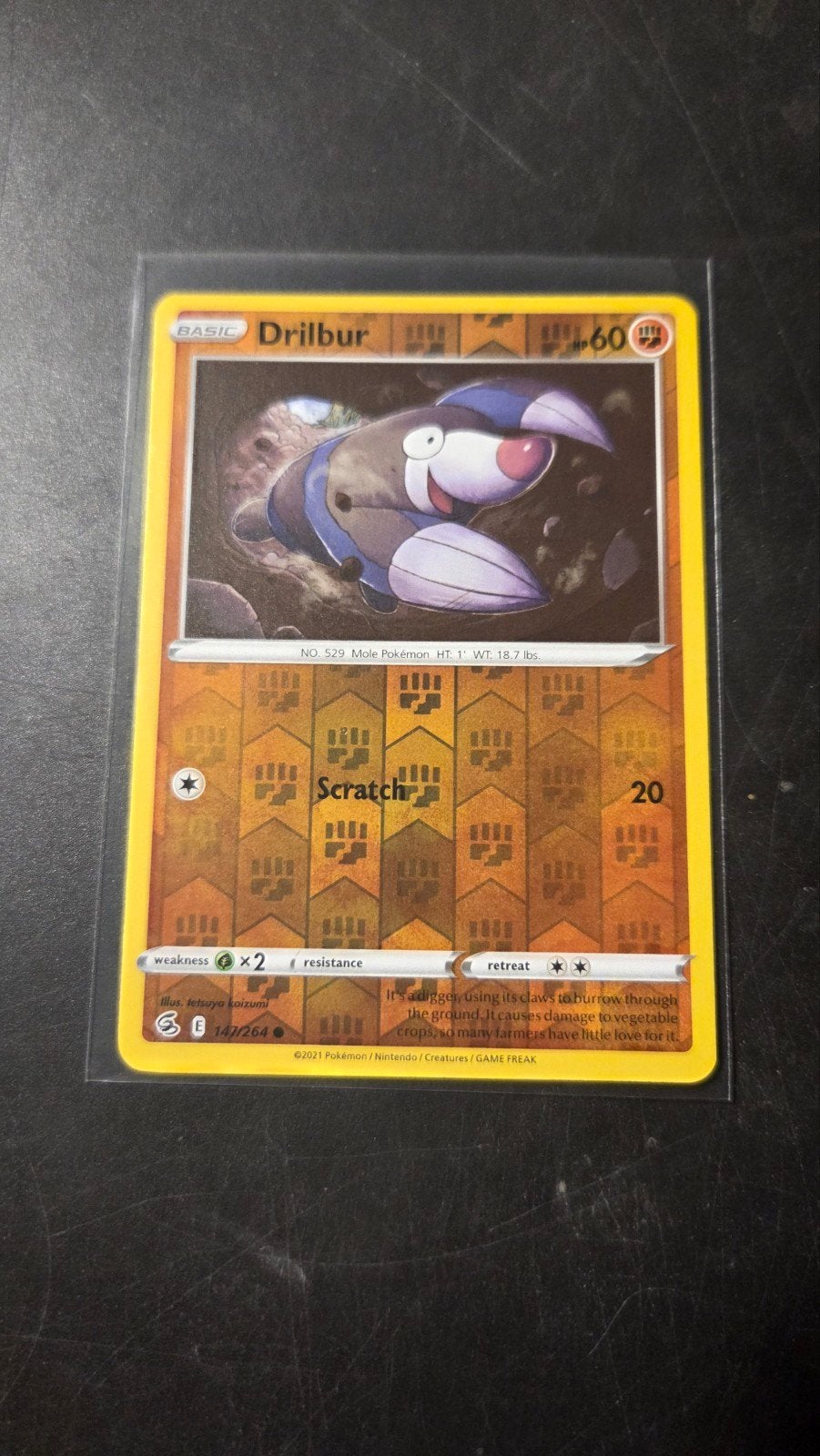 Drilbur 147/264 Reverse Holo Fusion Strike Pokémon Kaart, Verzenden, Zo goed als nieuw, Losse kaart, Foil